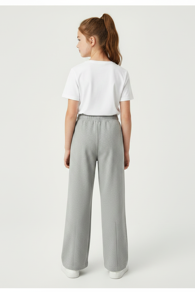 Pantalon Fluide Gris Ample Décontracté Cordon - Molleton - vue 2