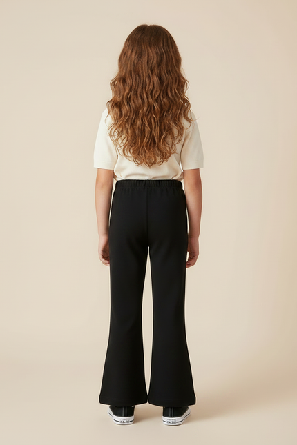 Pantalon Fluide Noir Évasé Enfant Confortable - Molleton - vue 2