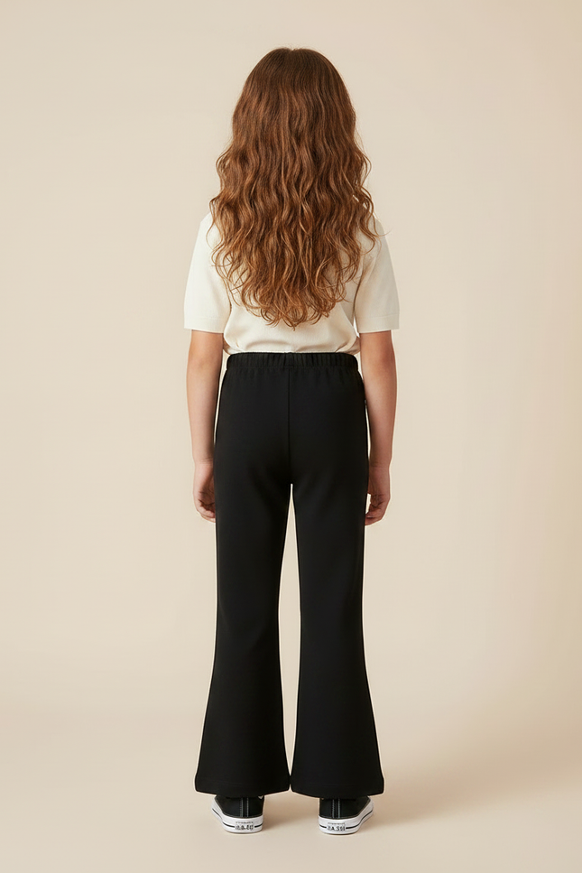 Pantalon Fluide Noir Évasé Enfant Confortable - Molleton - vue 2