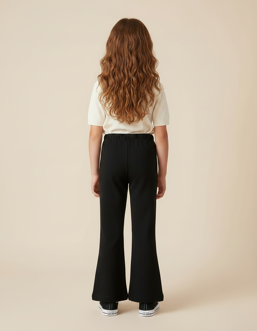 Pantalon Fluide Noir Évasé Enfant Confortable - Molleton - vue 2