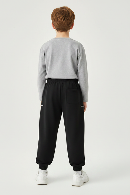 Pantalon Fluide Noir Imprimé M Décontracté Garçon - Molleton - vue 2