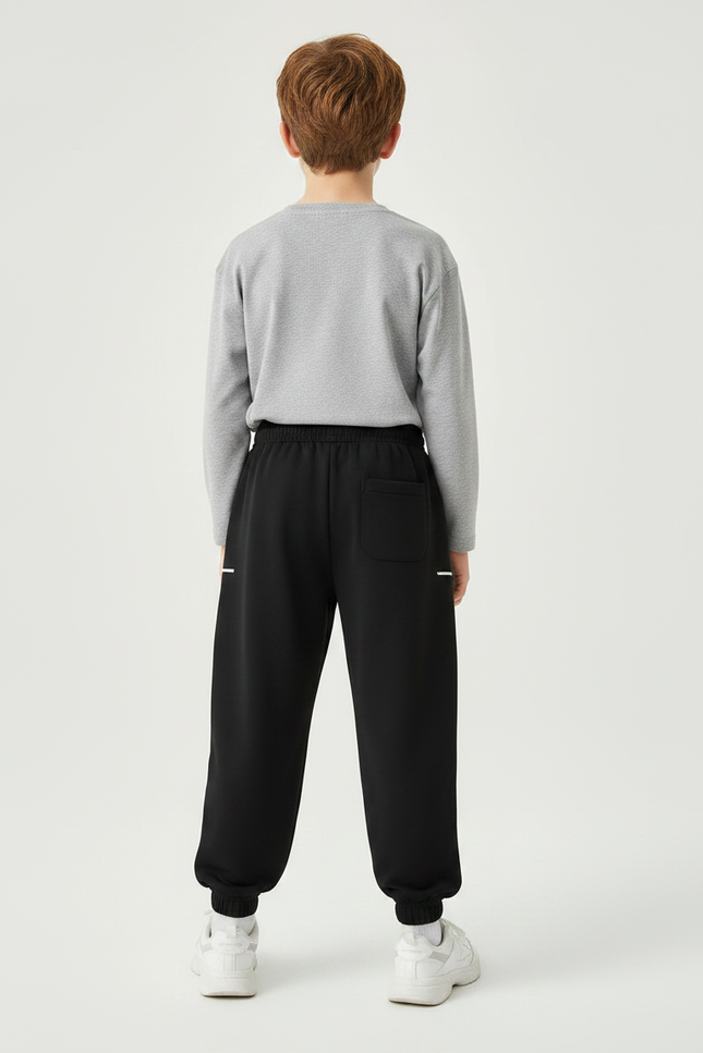 Pantalon Fluide Noir Imprimé M Décontracté Garçon - Molleton - vue 2