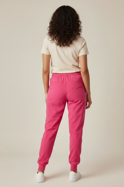 Pantalon Fluide Rose Vif Jogger Sport Femme - Polyester - vue 2