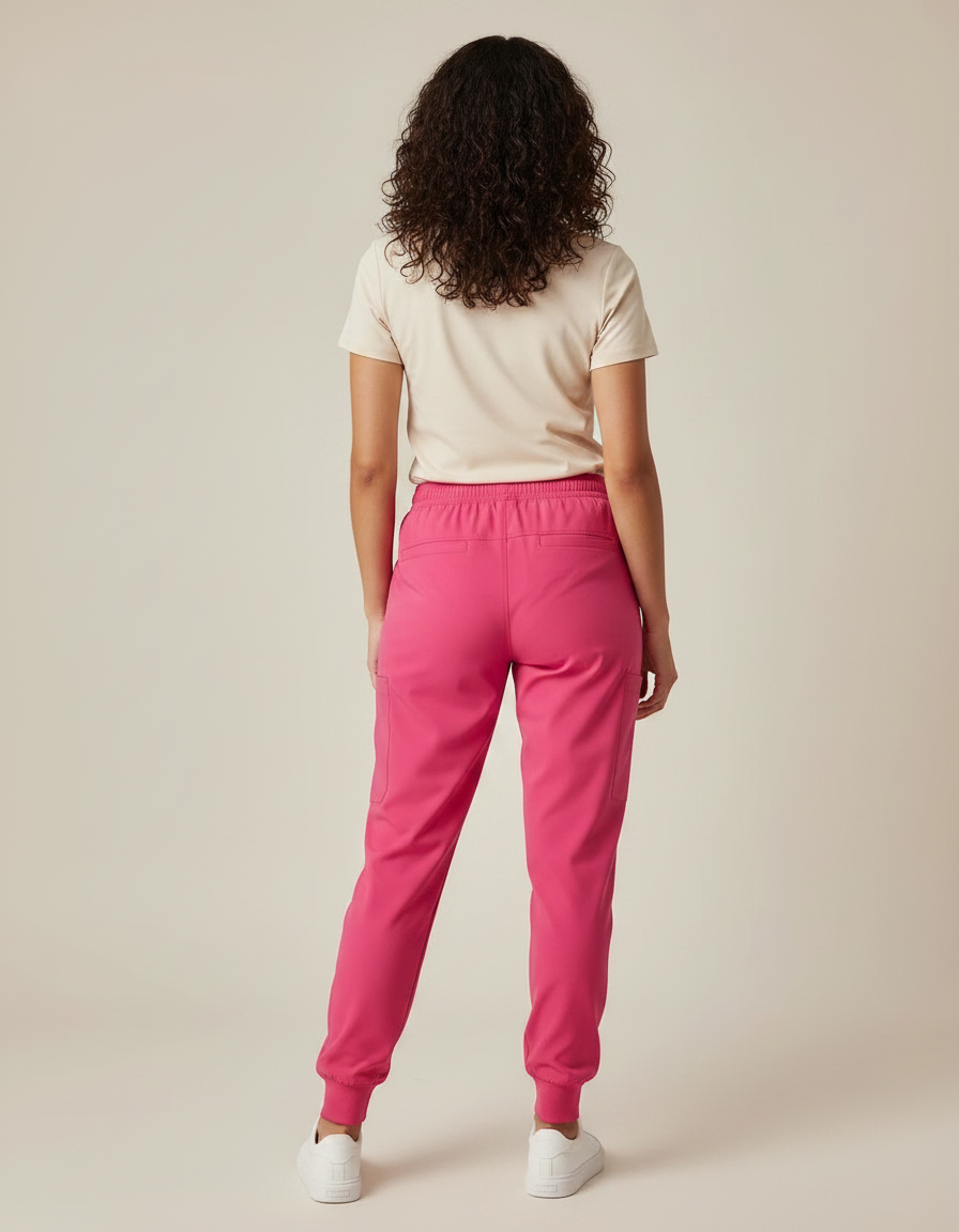 Pantalon Fluide Rose Vif Jogger Sport Femme - Polyester - vue 2