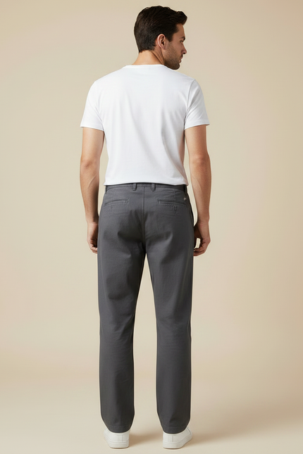 Pantalon Fluide Homme Gris Ample Décontracté Coton - vue 2