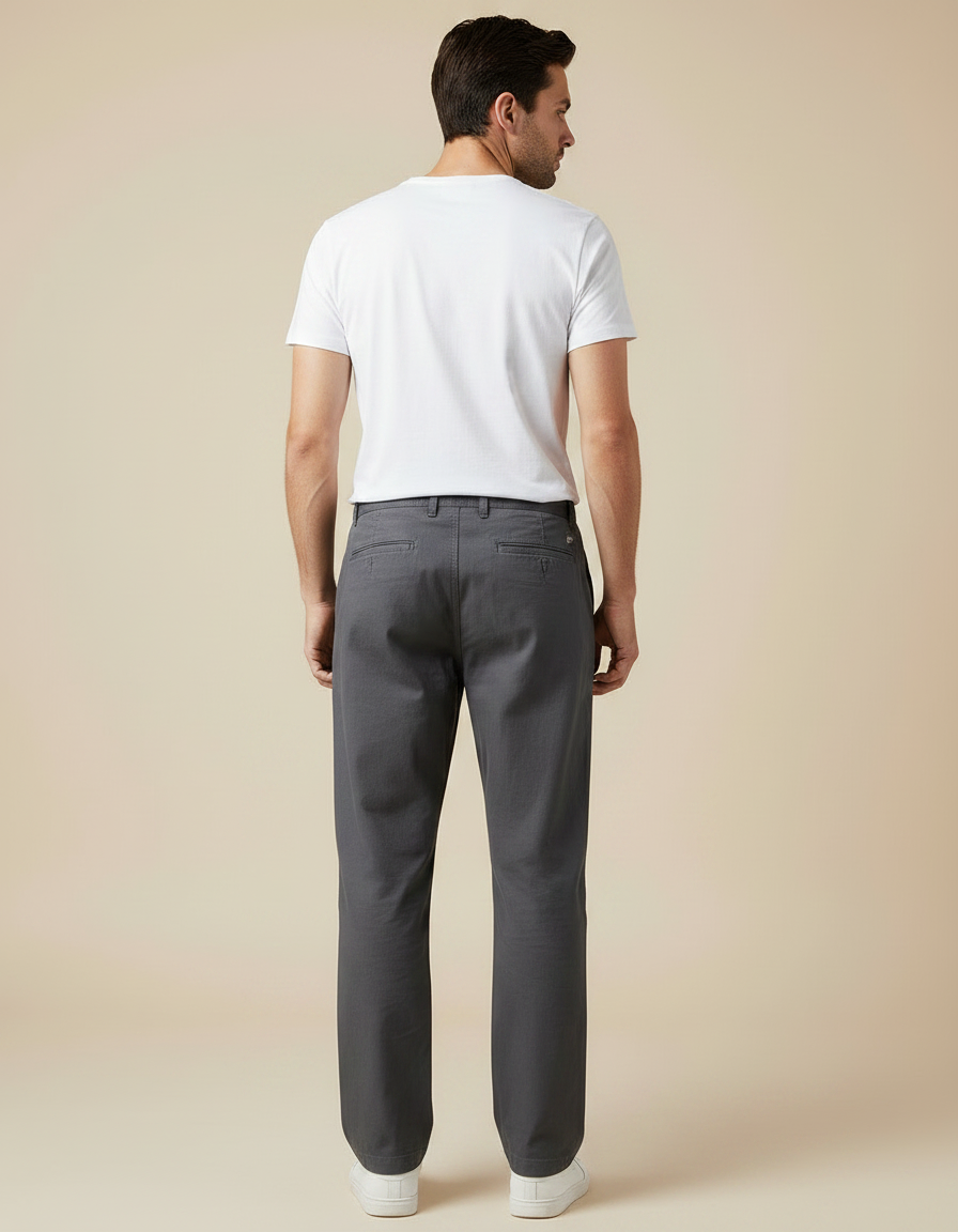 Pantalon Fluide Homme Gris Ample Décontracté Coton - vue 2