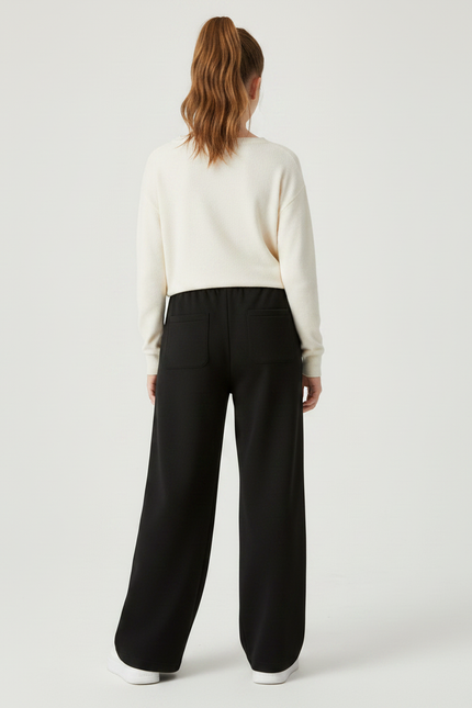 Pantalon Fluide Noir Ample Décontracté Confortable - Viscose - vue 2