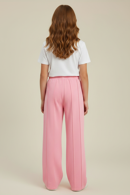 Pantalon Fluide Rose Ample Cordon Décontracté Fille - Molleton - vue 2