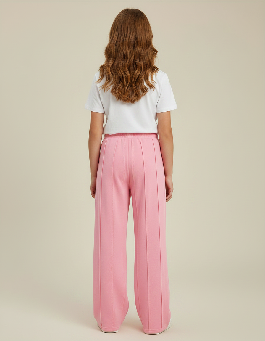 Pantalon Fluide Rose Ample Cordon Décontracté Fille - Molleton - vue 2