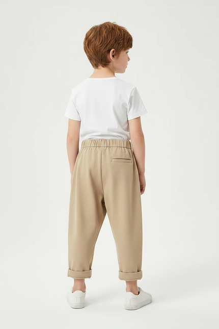 Pantalon Fluide Beige Ample Décontracté Enfant - Molleton - vue 2
