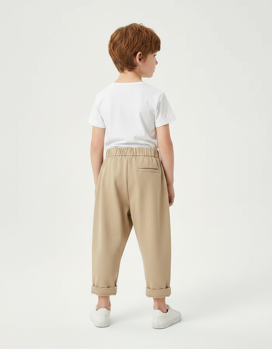 Pantalon Fluide Beige Ample Décontracté Enfant - Molleton - vue 2