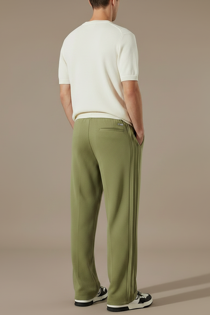 Pantalon Fluide Vert Ample Coton Plissé Décontracté Homme - Molleton - vue 2