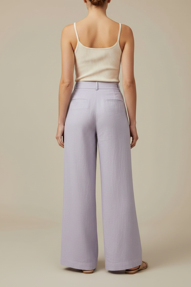 Pantalon Fluide Coloré - Violet Lin - vue 2