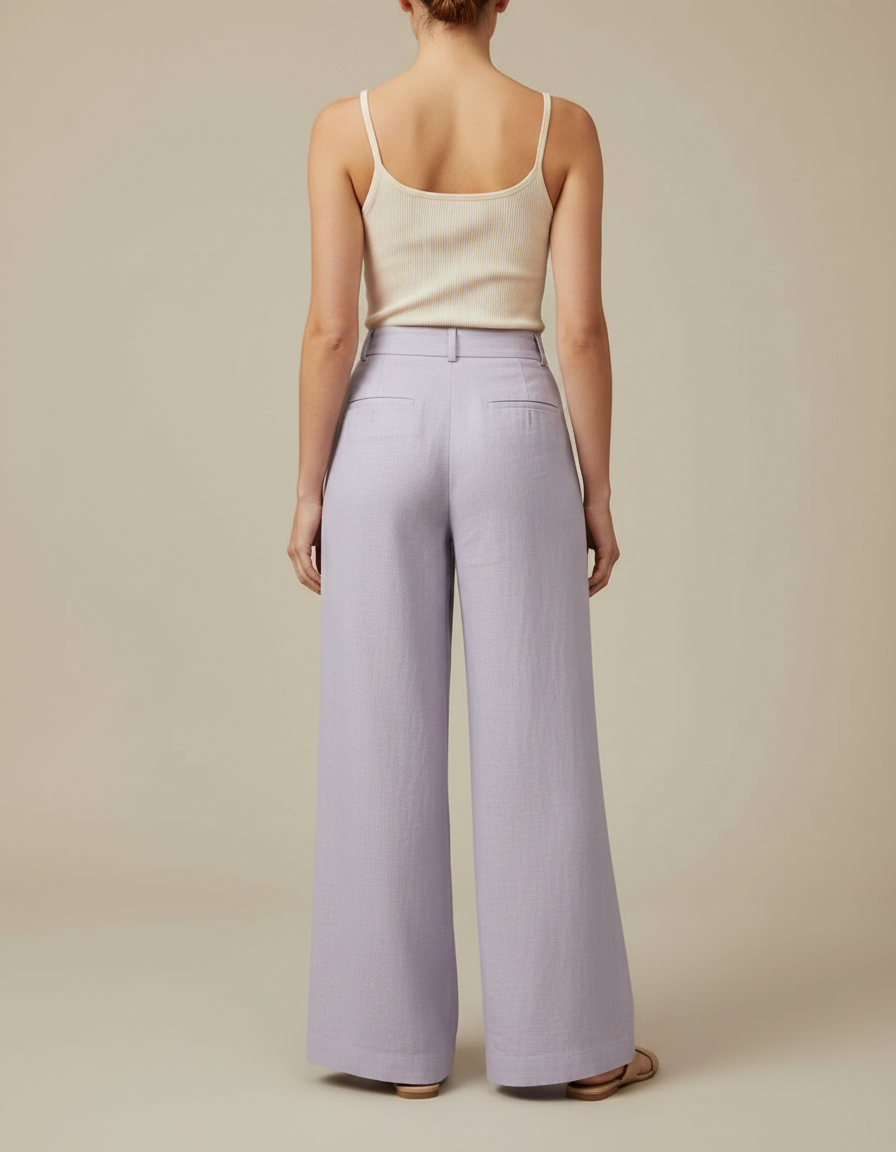 Pantalon Fluide Coloré - Violet Lin - vue 2