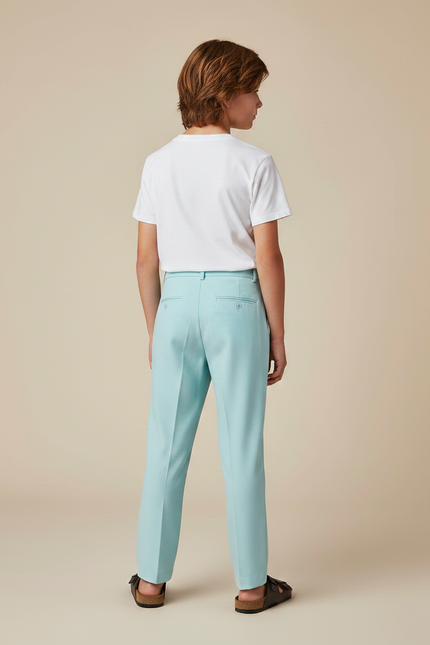 Pantalon Fluide Bleu Ciel Droit Décontracté Enfant - Polyester - vue 2