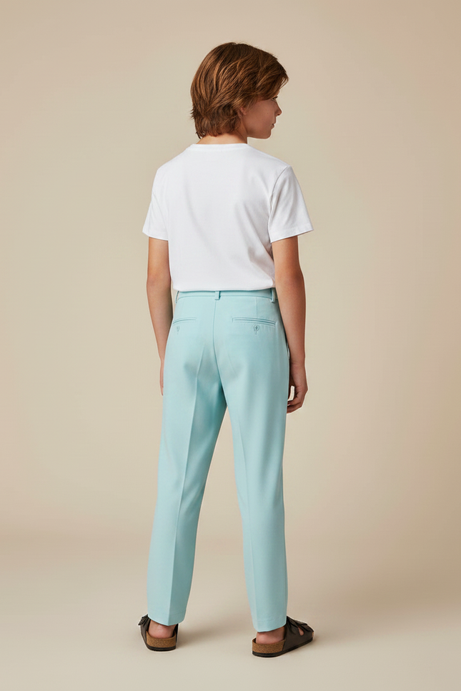 Pantalon Fluide Bleu Ciel Droit Décontracté Enfant - Polyester - vue 2