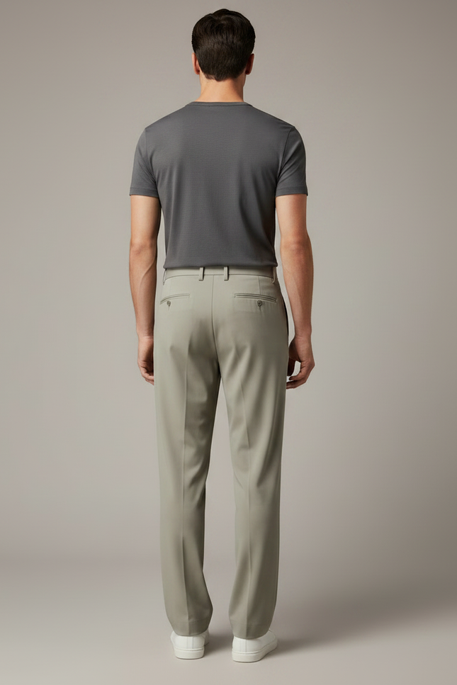 Pantalon Fluide Vert Kaki Ample Décontracté Homme - Polyester - vue 2