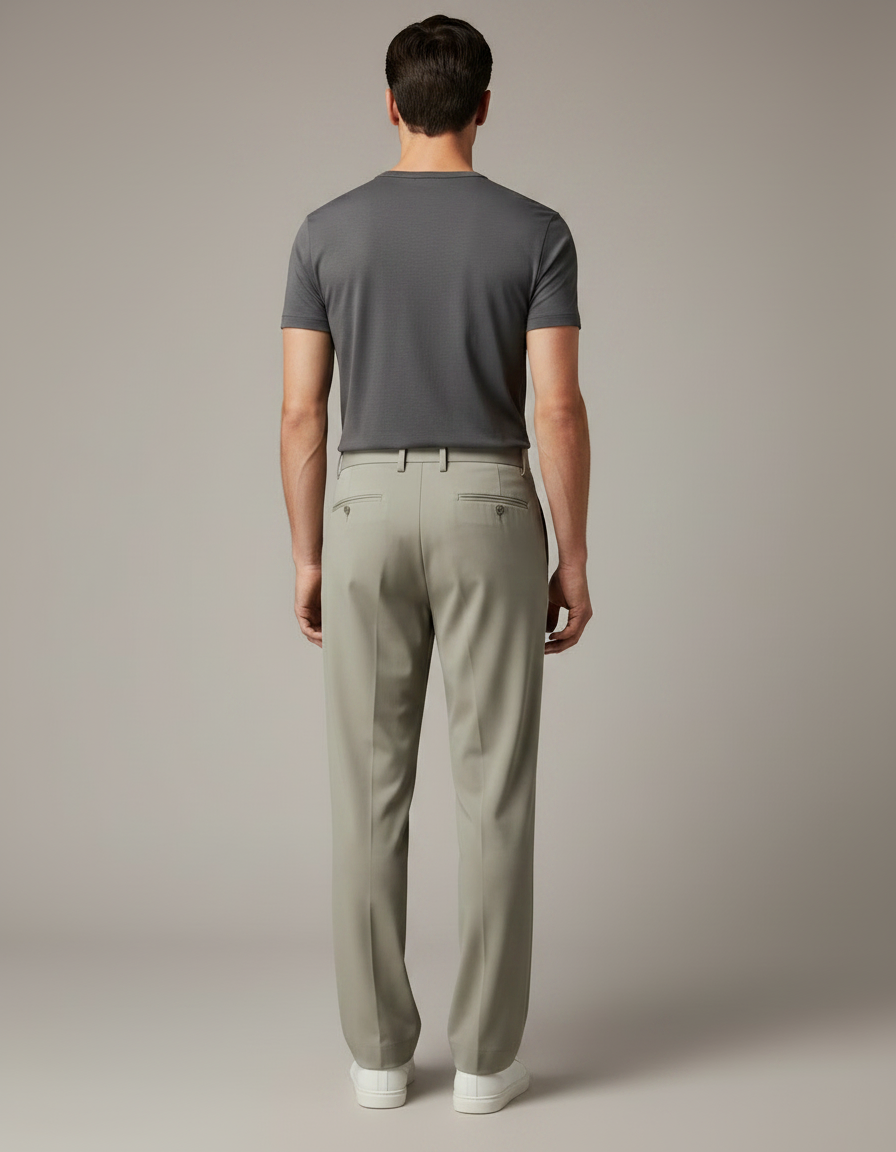 Pantalon Fluide Vert Kaki Ample Décontracté Homme - Polyester - vue 2