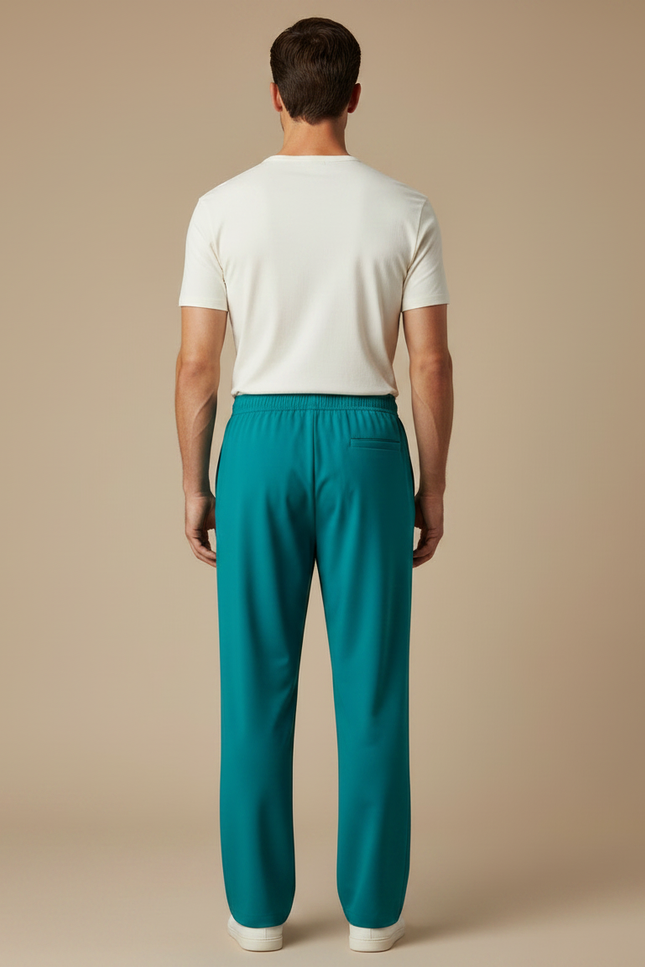 Pantalon Fluide Vert Émeraude Homme Décontracté - Polyester - vue 2