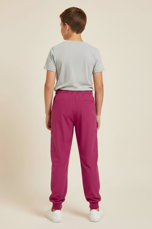 Pantalon Fluide Fuchsia Cargo Confortable Jogger Enfant - Rose Polyester - vue 2