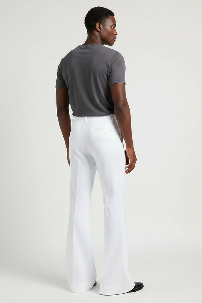 Pantalon Fluide Vintage - Blanc Polyester - vue 2