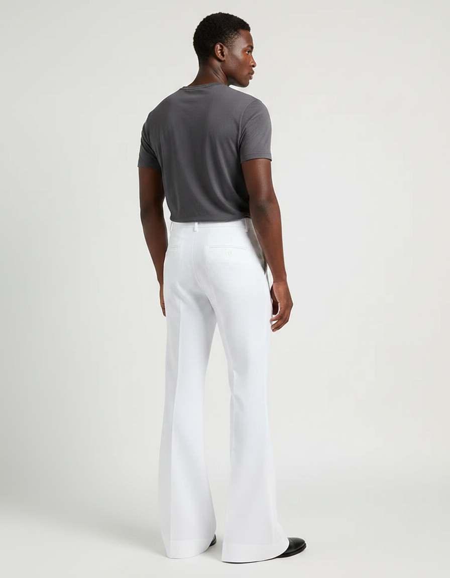 Pantalon Fluide Vintage - Blanc Polyester - vue 2
