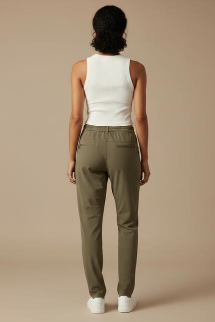 Pantalon Fluide Cargo Kaki Femme Léger Sportif - Polyester - vue 2
