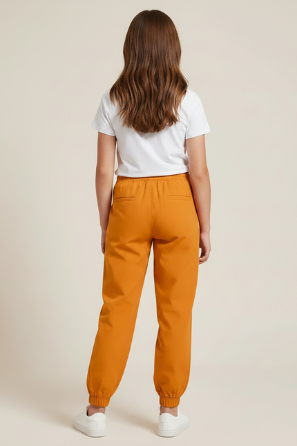 Pantalon Fluide Orange Ample Sport Jogger Enfant - Polyester - vue 2