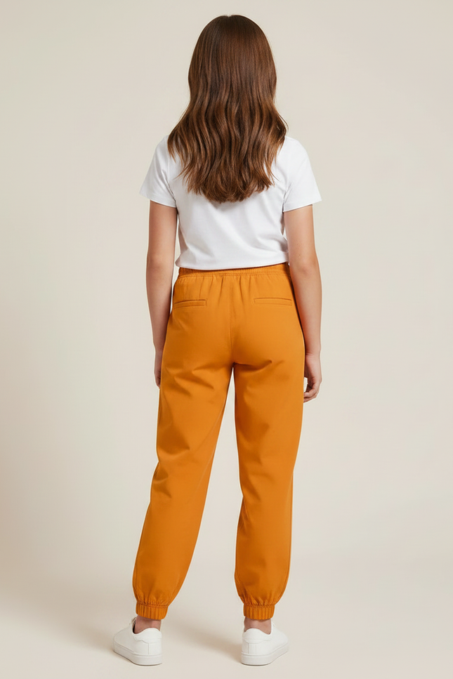 Pantalon Fluide Orange Ample Sport Jogger Enfant - Polyester - vue 2