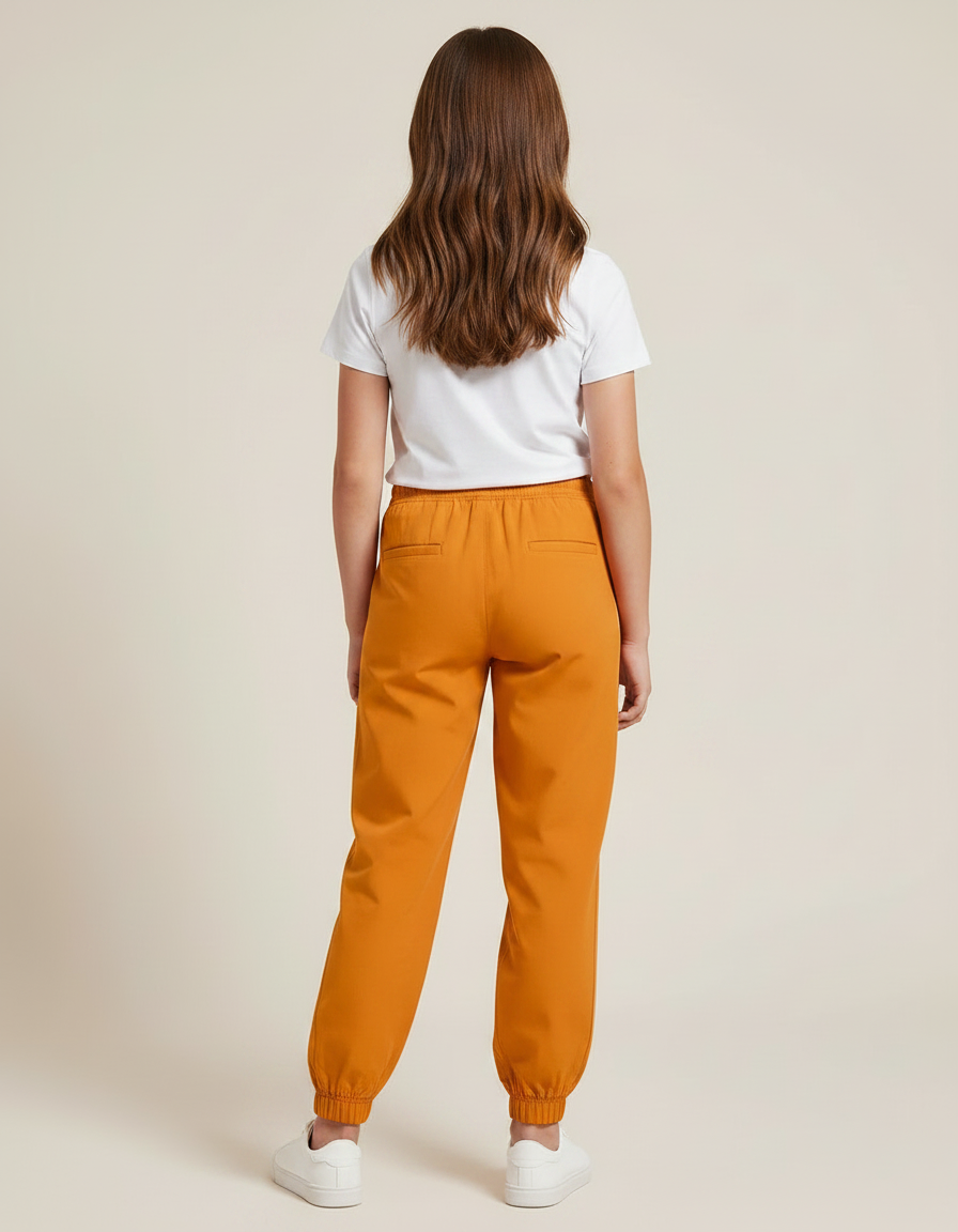 Pantalon Fluide Orange Ample Sport Jogger Enfant - Polyester - vue 2