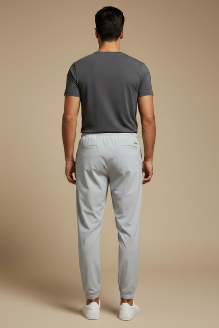 Pantalon Fluide Gris Clair Droit Sport Homme - Polyester - vue 2