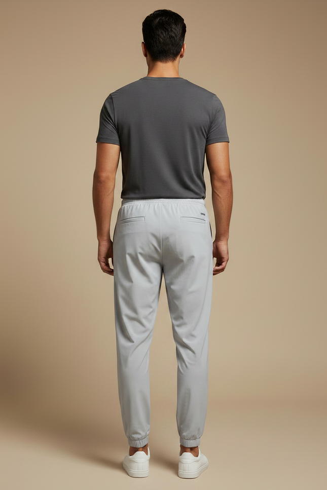 Pantalon Fluide Gris Clair Droit Sport Homme - Polyester - vue 2