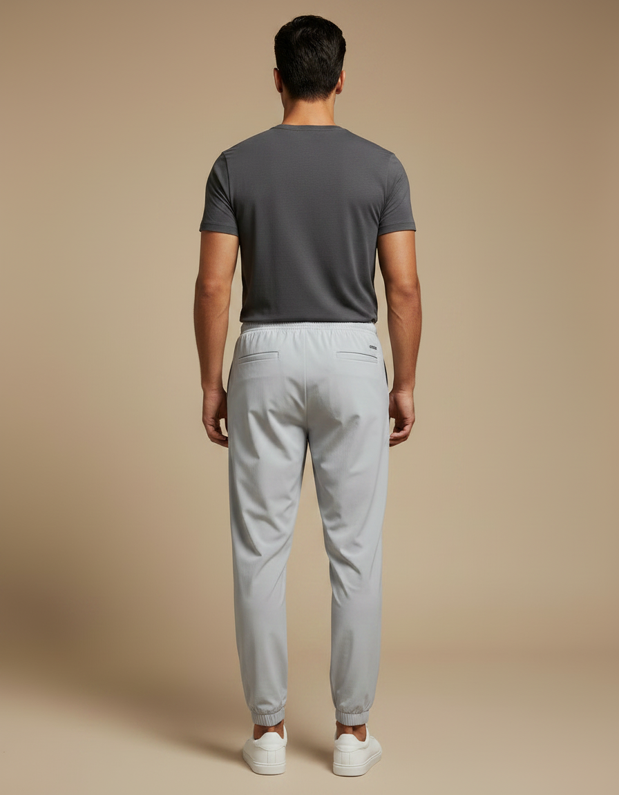 Pantalon Fluide Gris Clair Droit Sport Homme - Polyester - vue 2