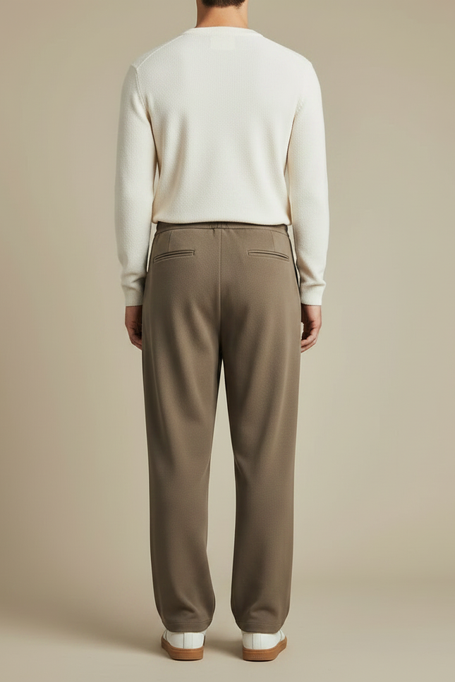 Pantalon Fluide Kaki Ample Décontracté Homme Cordon - Molleton - vue 2