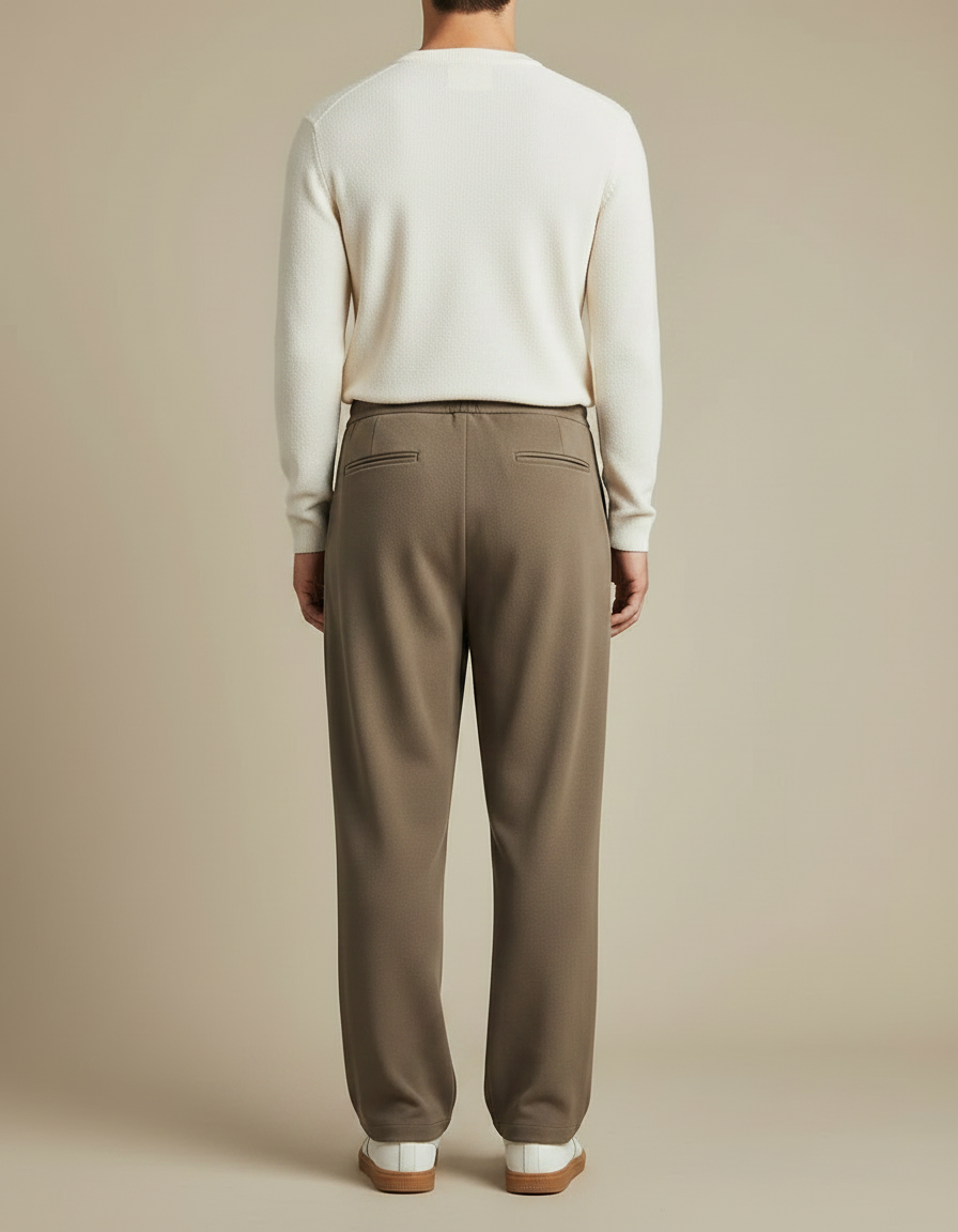Pantalon Fluide Kaki Ample Décontracté Homme Cordon - Molleton - vue 2