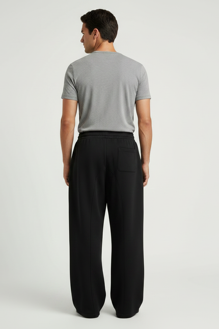 Pantalon Fluide Noir Ample Imprimé Sakura Homme - Molleton - vue 2