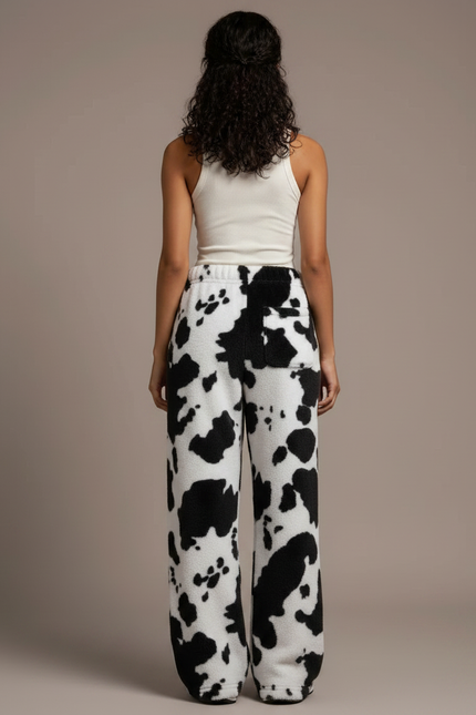 Pantalon Fluide Imprimé Vache Ample Doux Confortable - Molleton - vue 2
