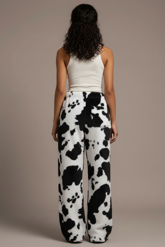 Pantalon Fluide Imprimé Vache Ample Doux Confortable - Molleton - vue 2