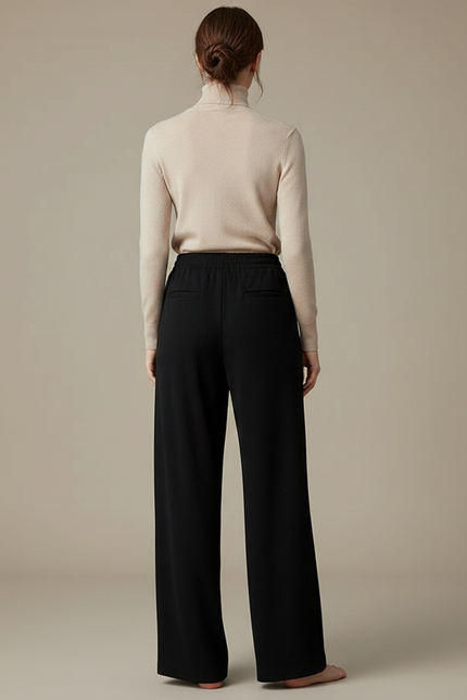 Pantalon Maille Fluide Femme - Noir - vue 2