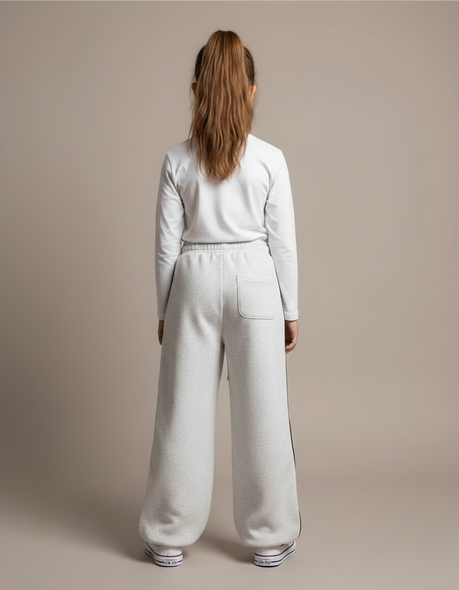 Pantalon Fluide Gris Ample Sport Décontracté Rayures - Molleton - vue 2