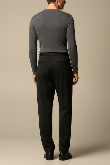 Pantalon Fluide Infroissable - Noir Polyester - vue 2