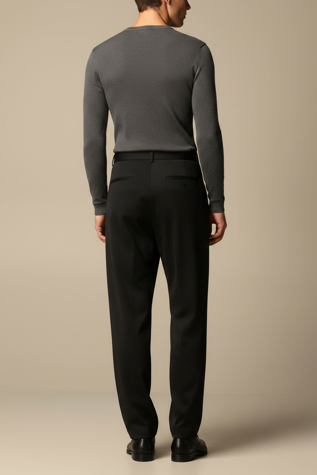Pantalon Fluide Infroissable - Noir Polyester - vue 2