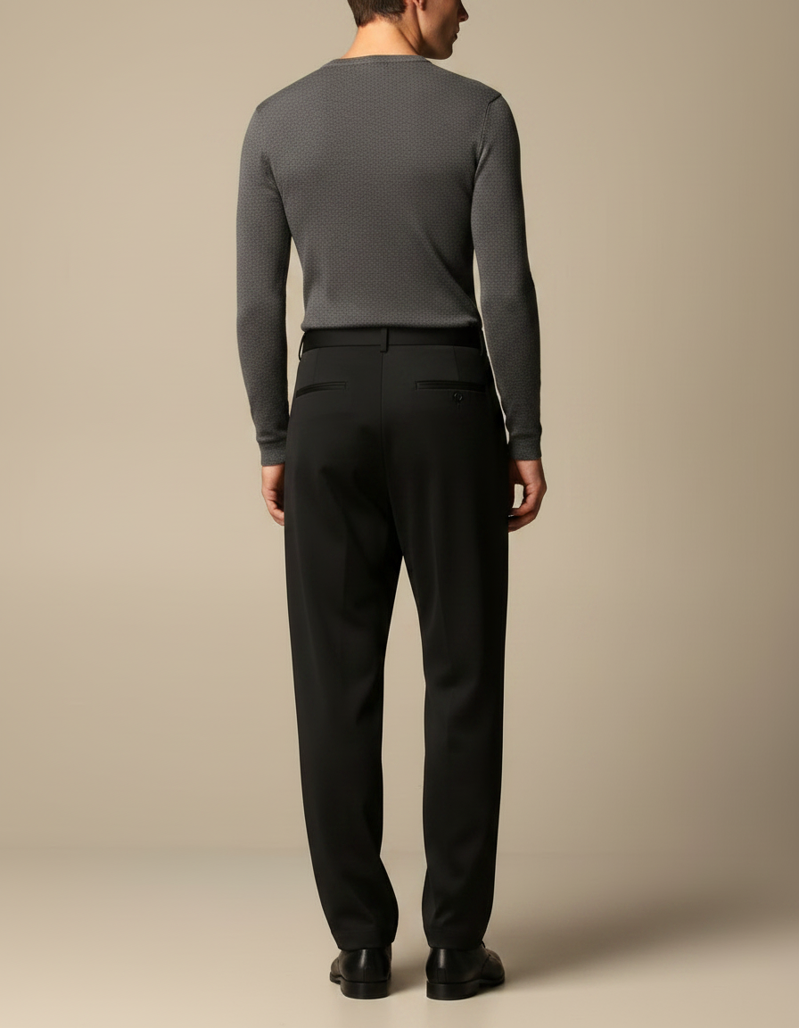 Pantalon Fluide Infroissable - Noir Polyester - vue 2
