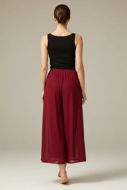 Pantalon Fluide Bordeaux Gaze Ample Danse Classique - Polyester - vue 2