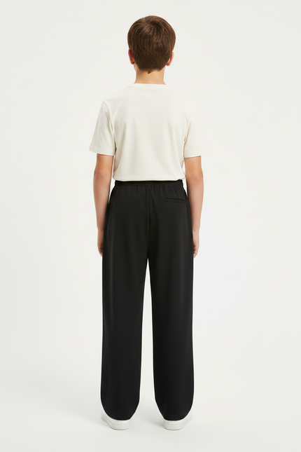 Pantalon Fluide Noir Ample Casual Enfant - Viscose - vue 2