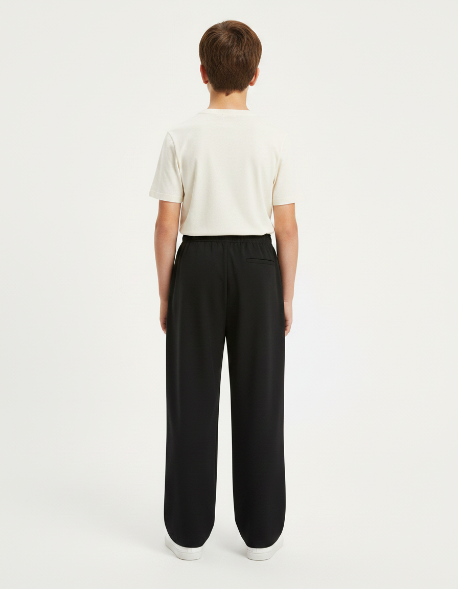 Pantalon Fluide Noir Ample Casual Enfant - Viscose - vue 2