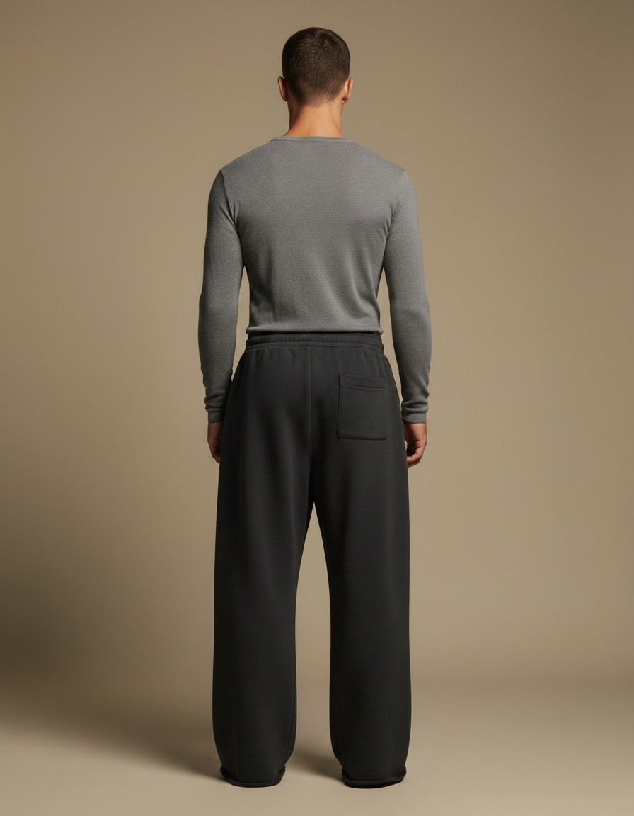 Pantalon Fluide Ample Imprimé Gothique Noir Rouge Homme - Molleton - vue 2