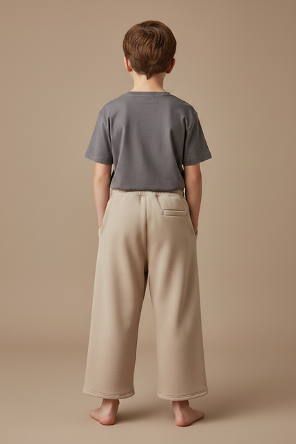 Pantalon Fluide Beige Coton Ample Décontracté Épais - Molleton - vue 2