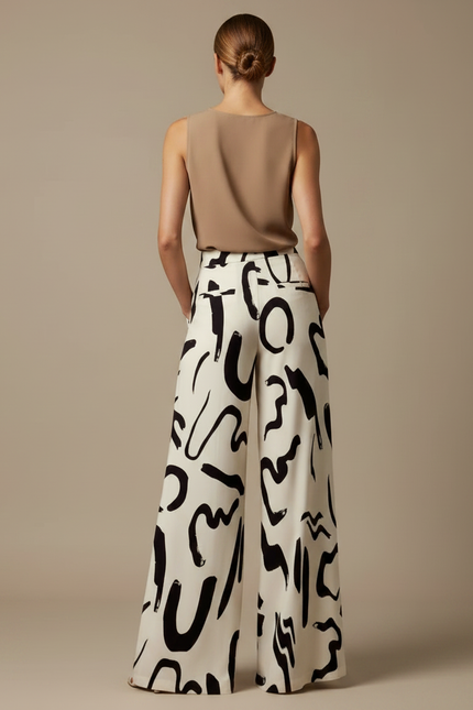 Pantalon Fluide Imprimé Large Élégant Femme - Viscose - vue 2