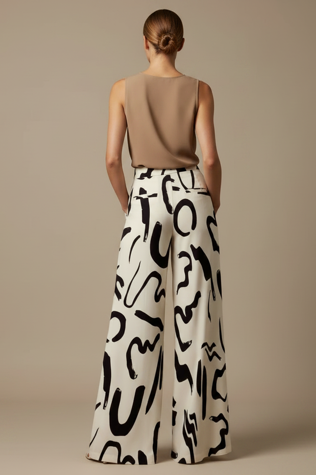 Pantalon Fluide Imprimé Large Élégant Femme - Viscose - vue 2